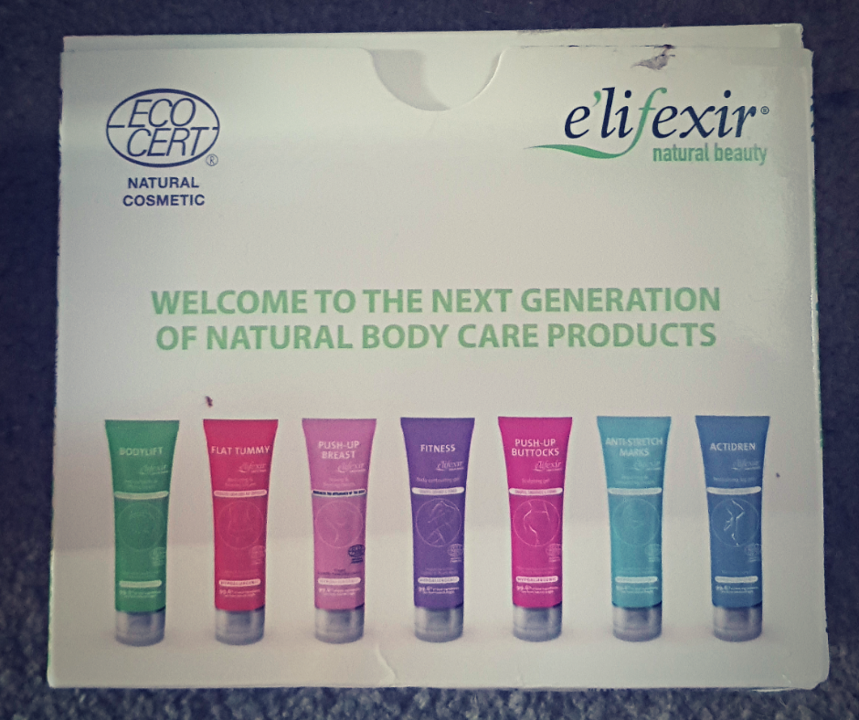 Elifexir natural beauty range box including 7 tubes in green, pink, purple and blue shades.
