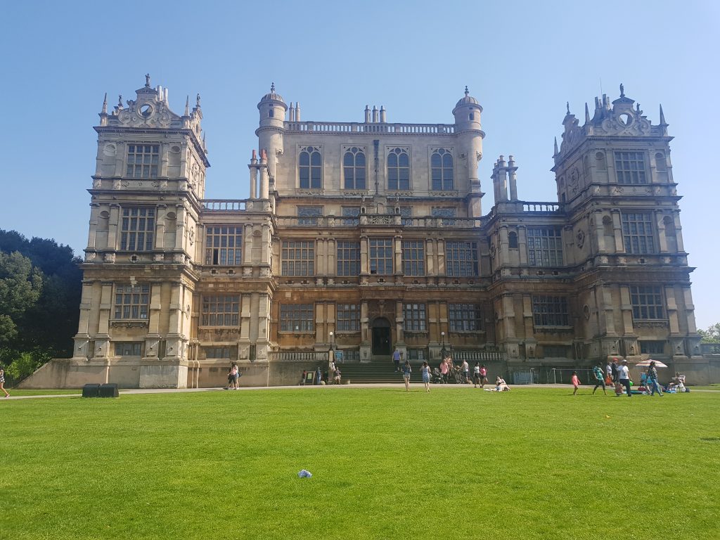 Wollaton Hall. A huge historical house with two wings and a central part of the building