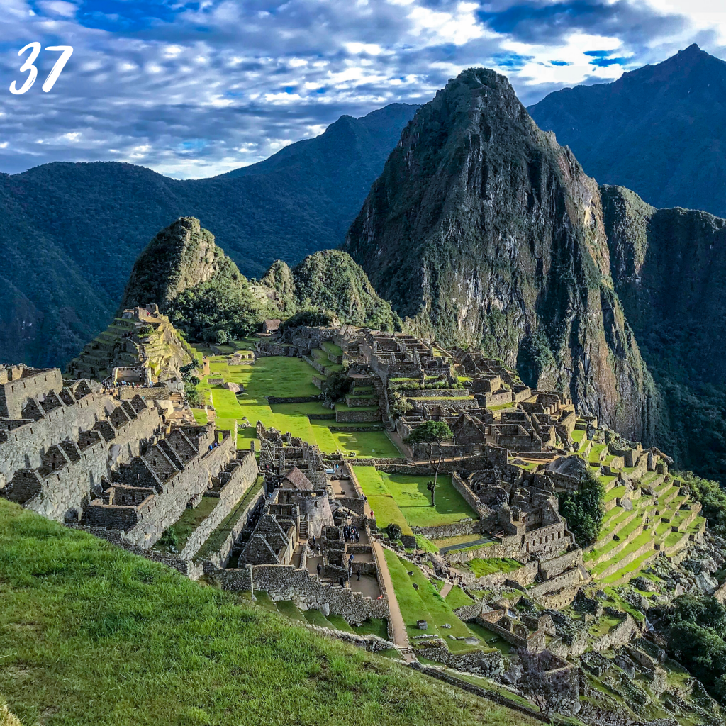 Number 37. Machu Picchu ancient village in tiers up a mountain side