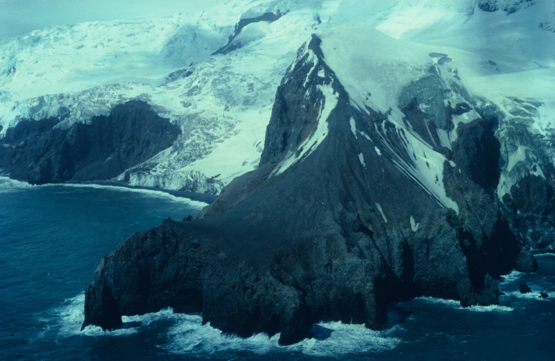 A shot of Bouvet Island from above