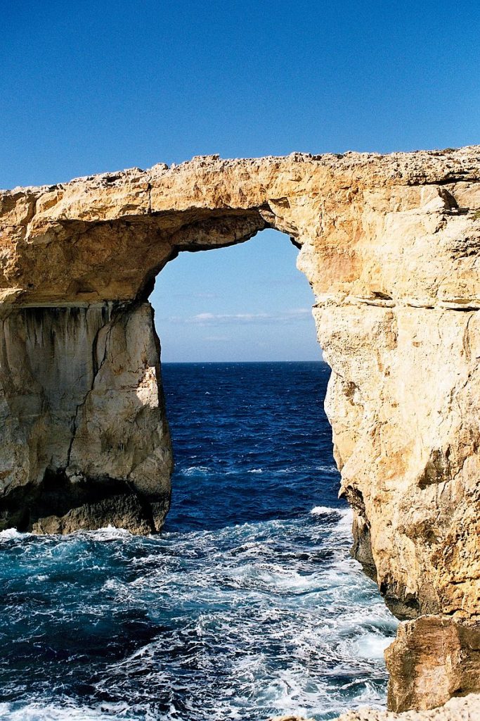 Countries in need: A rock formation of the coast of Gozo, near Malta