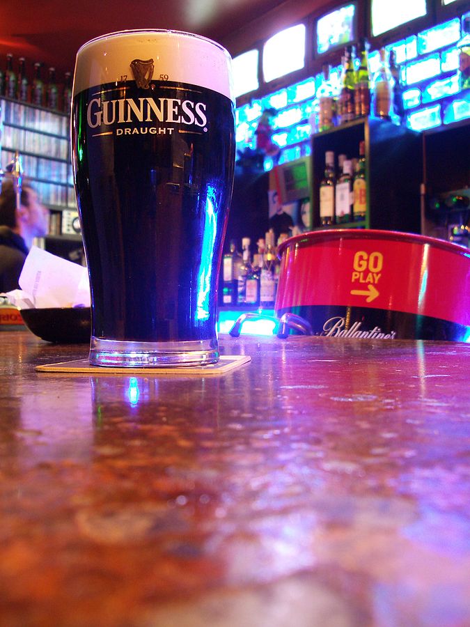 Countries in need: A pint of Guinness on a bar